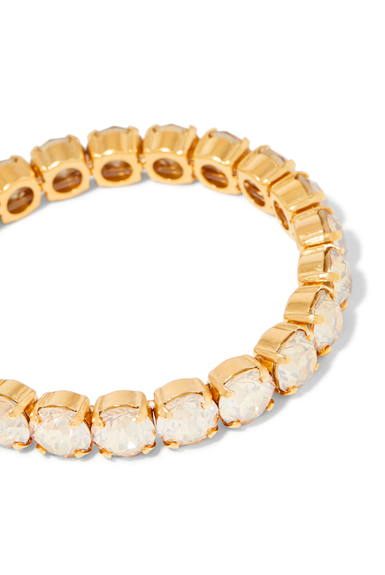 Gia Stretch Bracelet, 18k Gold Plated Brass & Swarovski Crystals